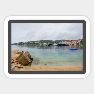 Sumartin Harbour on Brac Island, Croatia Sticker